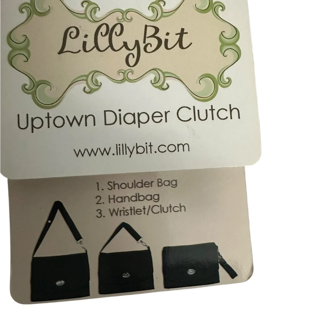 LillyBit Uptown Diaper Clutch 3 Way Bag Gray Damask NWT